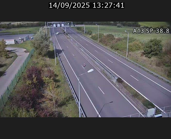 <h2>Webcam autoroute A13 à l'entrée ouest du tunnel Markusbierg à Schengen. Vue orientée vers le tunnel et l'Allemagne</h2>