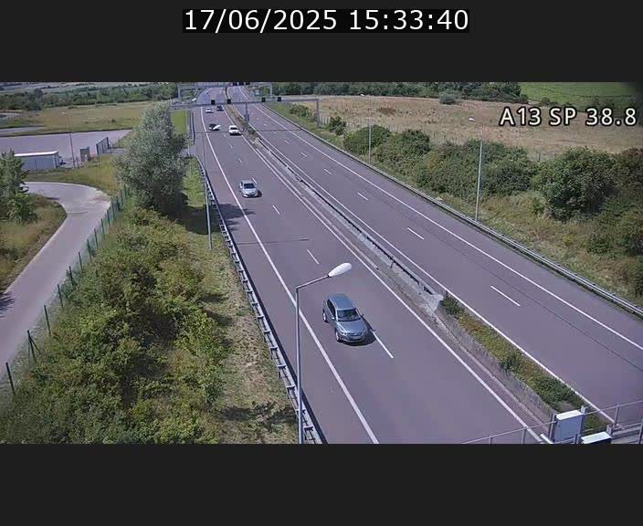 <h2>Webcam autoroute A13 à l'entrée ouest du tunnel Markusbierg à Schengen. Vue orientée vers le tunnel et l'Allemagne</h2>