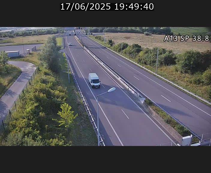 <h2>Webcam autoroute A13 à l'entrée ouest du tunnel Markusbierg à Schengen. Vue orientée vers le tunnel et l'Allemagne</h2>