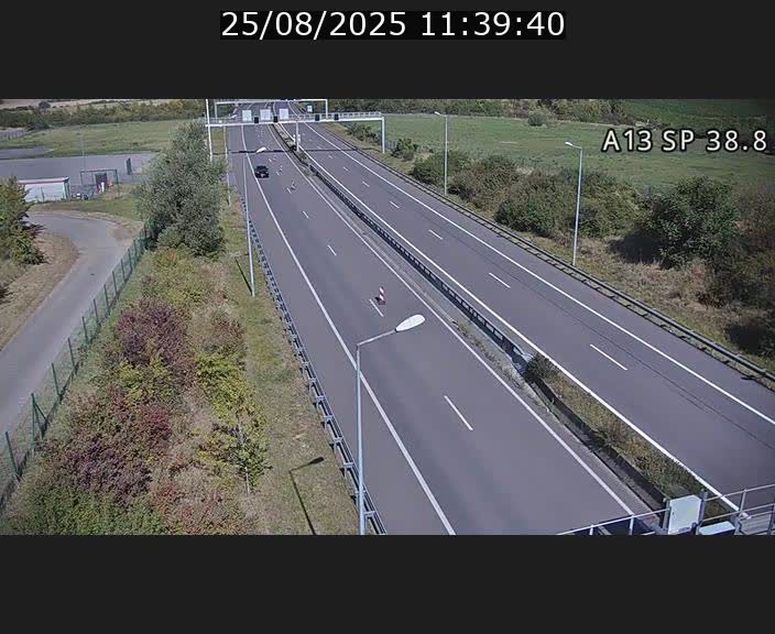 <h2>Webcam autoroute A13 à l'entrée ouest du tunnel Markusbierg à Schengen. Vue orientée vers le tunnel et l'Allemagne</h2>