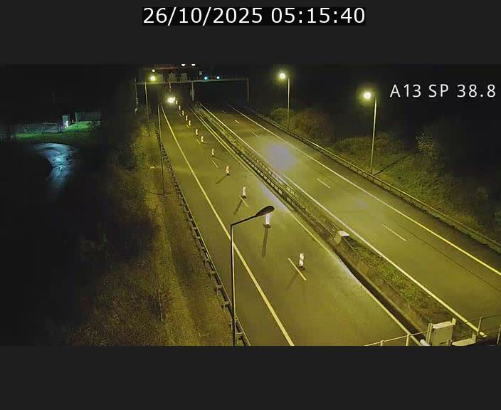 <h2>Webcam autoroute A13 à l'entrée ouest du tunnel Markusbierg à Schengen. Vue orientée vers le tunnel et l'Allemagne</h2>
