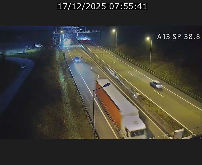 <h2>Webcam autoroute A13 à l'entrée ouest du tunnel Markusbierg à Schengen. Vue orientée vers le tunnel et l'Allemagne</h2>