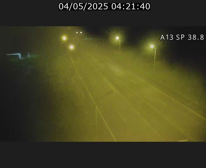 Webcam autoroute A13 à l'entrée ouest du tunnel Markusbierg à Schengen. Vue orientée vers le tunnel et l'Allemagne