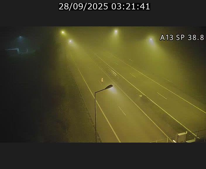 Webcam autoroute A13 à l'entrée ouest du tunnel Markusbierg à Schengen. Vue orientée vers le tunnel et l'Allemagne