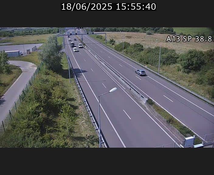 <h2>Webcam autoroute A13 à l'entrée ouest du tunnel Markusbierg à Schengen. Vue orientée vers le tunnel et l'Allemagne</h2>
