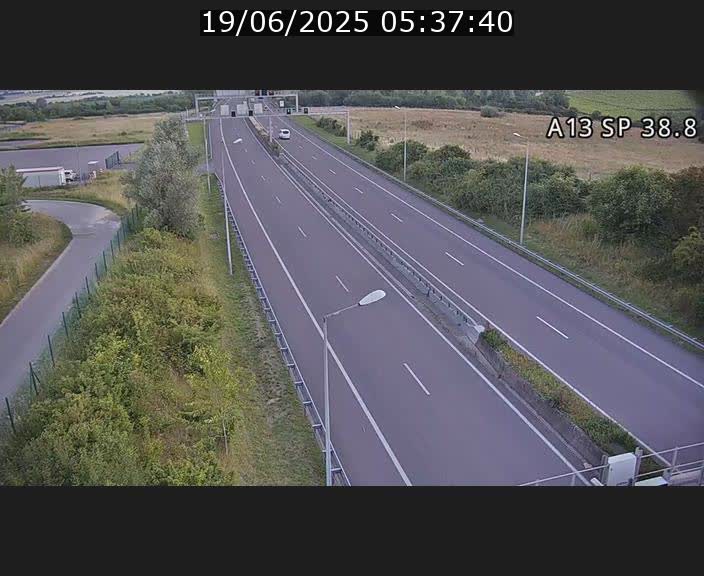 <h2>Webcam autoroute A13 à l'entrée ouest du tunnel Markusbierg à Schengen. Vue orientée vers le tunnel et l'Allemagne</h2>