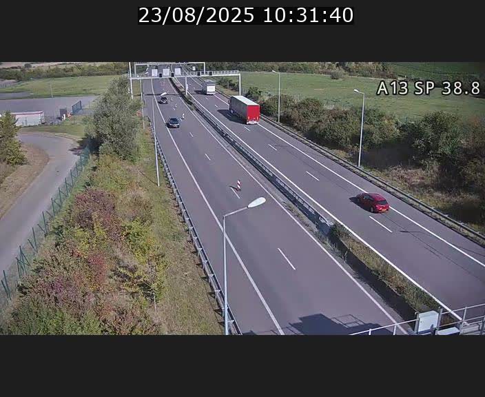 <h2>Webcam autoroute A13 à l'entrée ouest du tunnel Markusbierg à Schengen. Vue orientée vers le tunnel et l'Allemagne</h2>