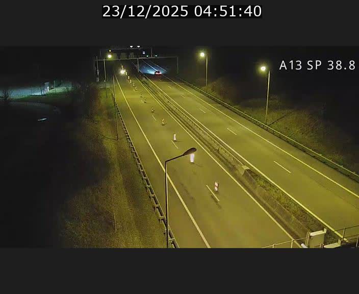 <h2>Webcam autoroute A13 à l'entrée ouest du tunnel Markusbierg à Schengen. Vue orientée vers le tunnel et l'Allemagne</h2>