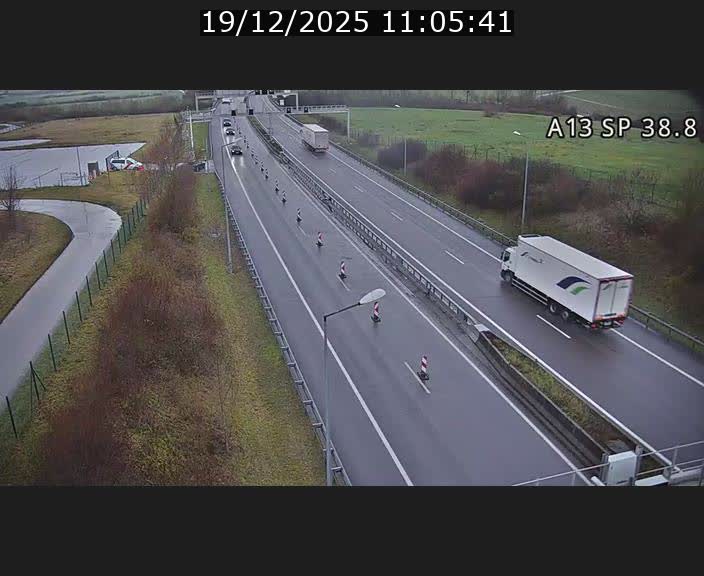 <h2>Webcam autoroute A13 à l'entrée ouest du tunnel Markusbierg à Schengen. Vue orientée vers le tunnel et l'Allemagne</h2>