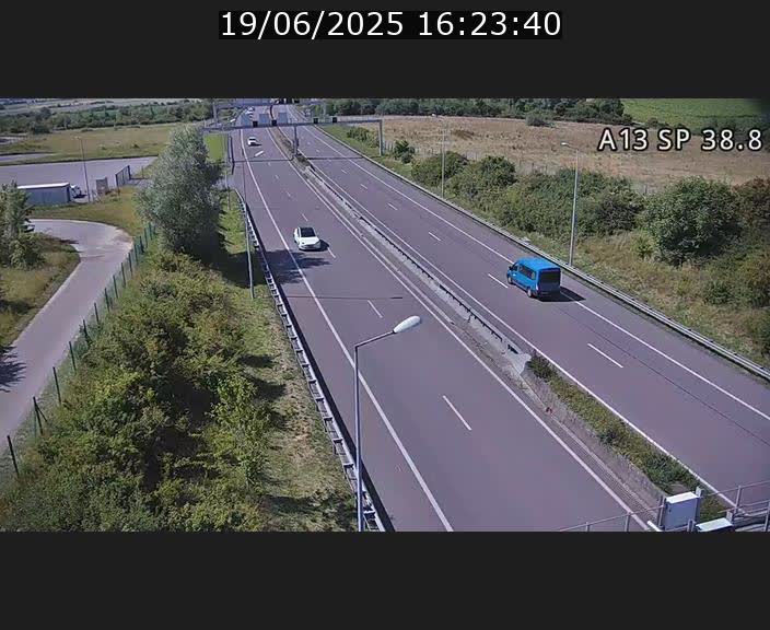 <h2>Webcam autoroute A13 à l'entrée ouest du tunnel Markusbierg à Schengen. Vue orientée vers le tunnel et l'Allemagne</h2>