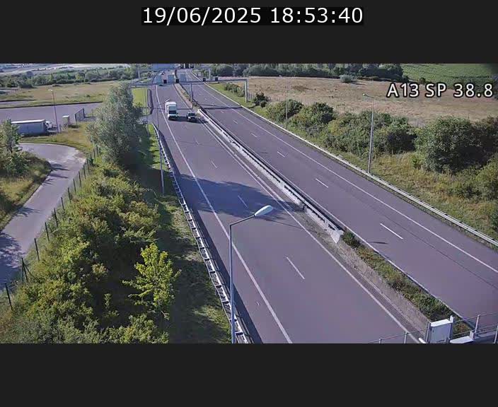 <h2>Webcam autoroute A13 à l'entrée ouest du tunnel Markusbierg à Schengen. Vue orientée vers le tunnel et l'Allemagne</h2>