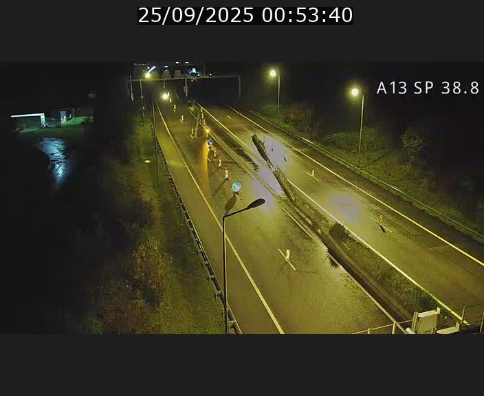 Webcam autoroute A13 à l'entrée ouest du tunnel Markusbierg à Schengen. Vue orientée vers le tunnel et l'Allemagne