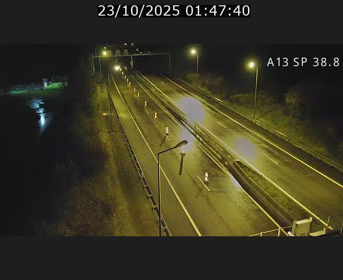 <h2>Webcam autoroute A13 à l'entrée ouest du tunnel Markusbierg à Schengen. Vue orientée vers le tunnel et l'Allemagne</h2>