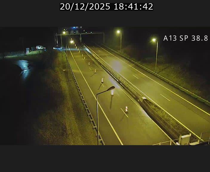 <h2>Webcam autoroute A13 à l'entrée ouest du tunnel Markusbierg à Schengen. Vue orientée vers le tunnel et l'Allemagne</h2>
