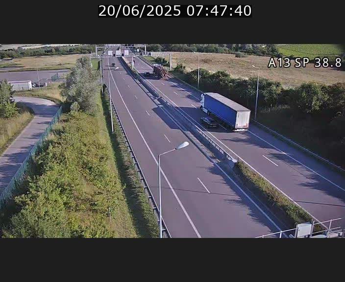 <h2>Webcam autoroute A13 à l'entrée ouest du tunnel Markusbierg à Schengen. Vue orientée vers le tunnel et l'Allemagne</h2>