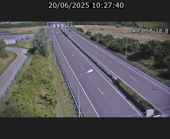 <h2>Webcam autoroute A13 à l'entrée ouest du tunnel Markusbierg à Schengen. Vue orientée vers le tunnel et l'Allemagne</h2>