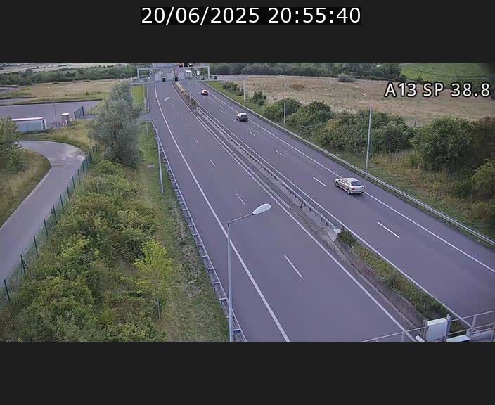 <h2>Webcam autoroute A13 à l'entrée ouest du tunnel Markusbierg à Schengen. Vue orientée vers le tunnel et l'Allemagne</h2>