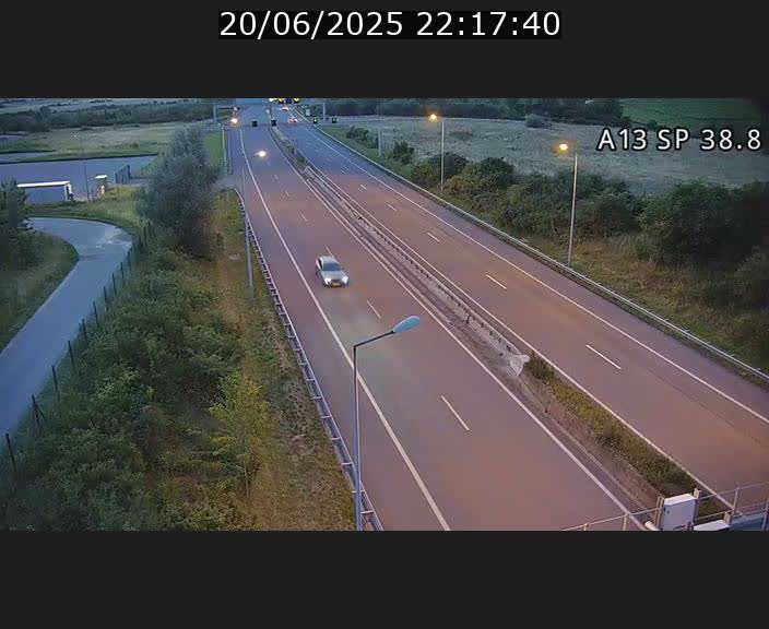 <h2>Webcam autoroute A13 à l'entrée ouest du tunnel Markusbierg à Schengen. Vue orientée vers le tunnel et l'Allemagne</h2>