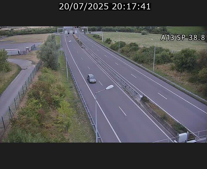 <h2>Webcam autoroute A13 à l'entrée ouest du tunnel Markusbierg à Schengen. Vue orientée vers le tunnel et l'Allemagne</h2>