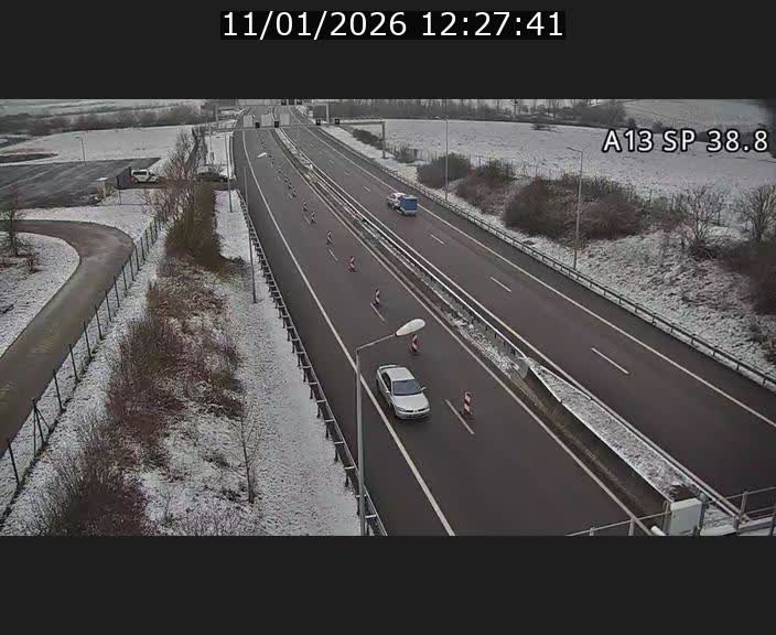 <h2>Webcam autoroute A13 à l'entrée ouest du tunnel Markusbierg à Schengen. Vue orientée vers le tunnel et l'Allemagne</h2>