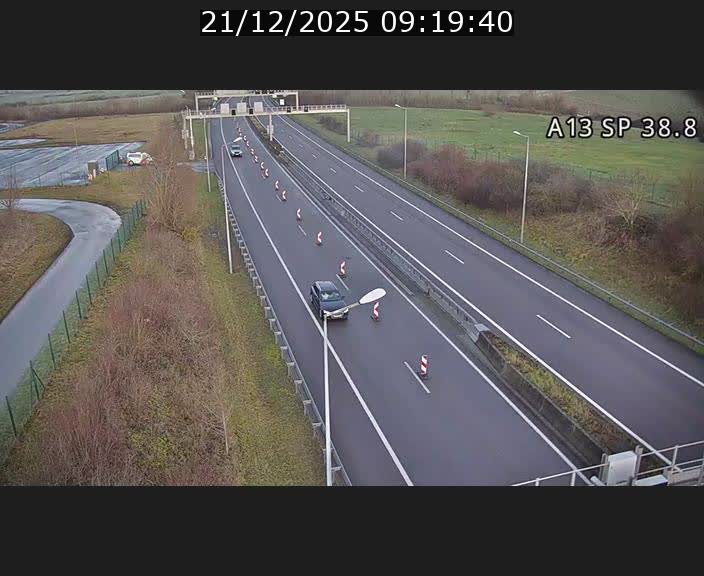 <h2>Webcam autoroute A13 à l'entrée ouest du tunnel Markusbierg à Schengen. Vue orientée vers le tunnel et l'Allemagne</h2>