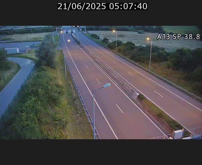 <h2>Webcam autoroute A13 à l'entrée ouest du tunnel Markusbierg à Schengen. Vue orientée vers le tunnel et l'Allemagne</h2>