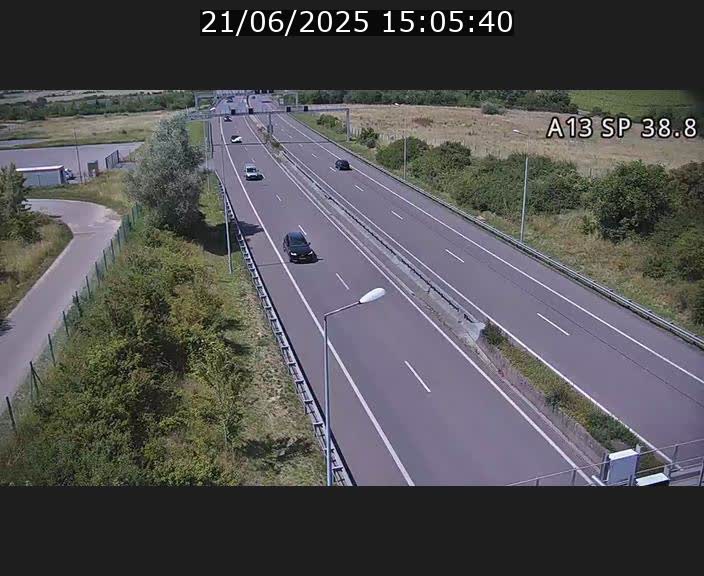 <h2>Webcam autoroute A13 à l'entrée ouest du tunnel Markusbierg à Schengen. Vue orientée vers le tunnel et l'Allemagne</h2>