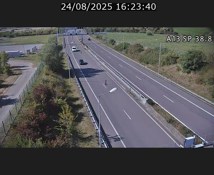 <h2>Webcam autoroute A13 à l'entrée ouest du tunnel Markusbierg à Schengen. Vue orientée vers le tunnel et l'Allemagne</h2>