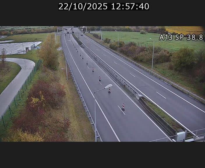 <h2>Webcam autoroute A13 à l'entrée ouest du tunnel Markusbierg à Schengen. Vue orientée vers le tunnel et l'Allemagne</h2>