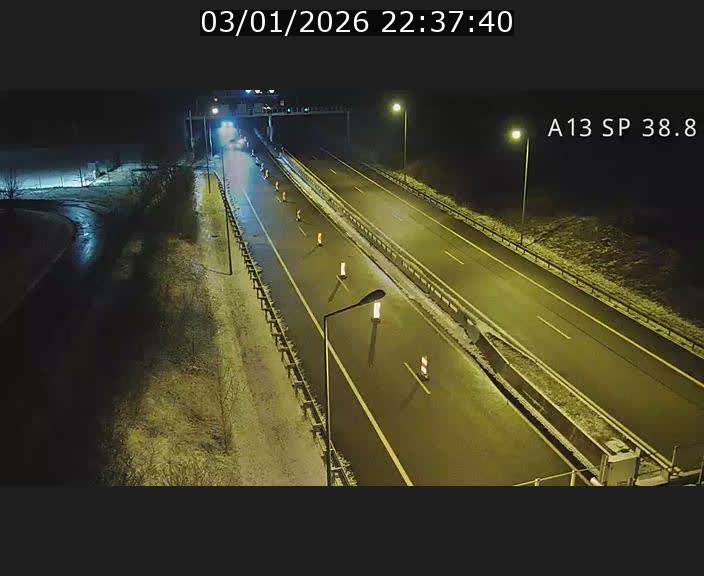 <h2>Webcam autoroute A13 à l'entrée ouest du tunnel Markusbierg à Schengen. Vue orientée vers le tunnel et l'Allemagne</h2>
