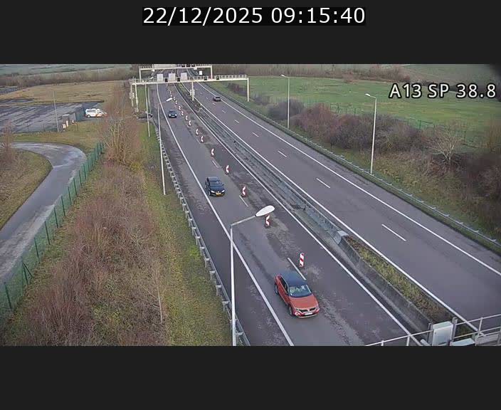 <h2>Webcam autoroute A13 à l'entrée ouest du tunnel Markusbierg à Schengen. Vue orientée vers le tunnel et l'Allemagne</h2>