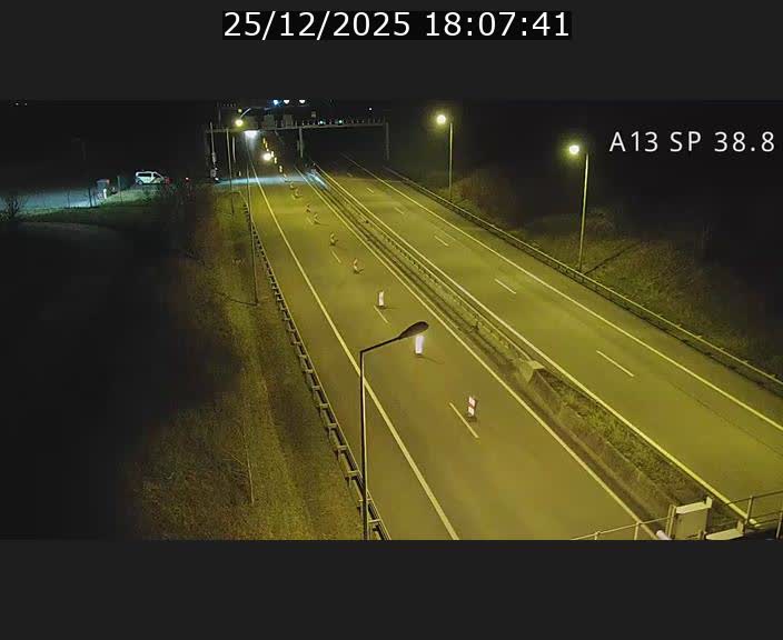 <h2>Webcam autoroute A13 à l'entrée ouest du tunnel Markusbierg à Schengen. Vue orientée vers le tunnel et l'Allemagne</h2>