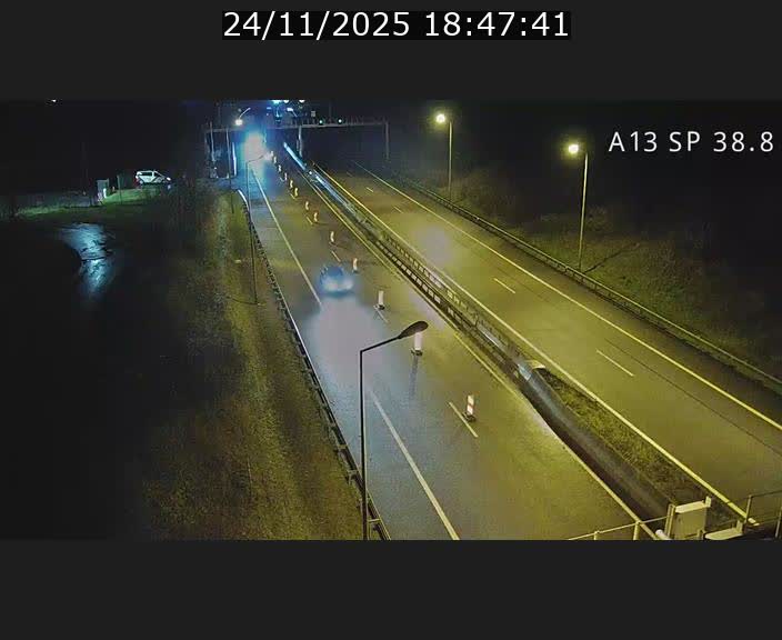 <h2>Webcam autoroute A13 à l'entrée ouest du tunnel Markusbierg à Schengen. Vue orientée vers le tunnel et l'Allemagne</h2>