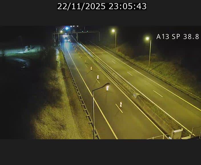 <h2>Webcam autoroute A13 à l'entrée ouest du tunnel Markusbierg à Schengen. Vue orientée vers le tunnel et l'Allemagne</h2>