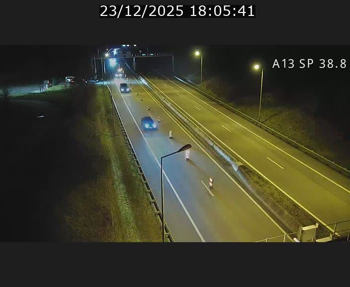 <h2>Webcam autoroute A13 à l'entrée ouest du tunnel Markusbierg à Schengen. Vue orientée vers le tunnel et l'Allemagne</h2>