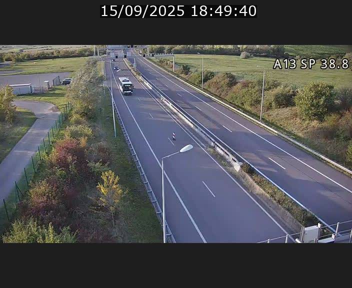 <h2>Webcam autoroute A13 à l'entrée ouest du tunnel Markusbierg à Schengen. Vue orientée vers le tunnel et l'Allemagne</h2>