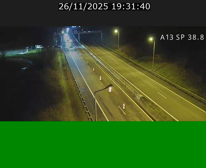 <h2>Webcam autoroute A13 à l'entrée ouest du tunnel Markusbierg à Schengen. Vue orientée vers le tunnel et l'Allemagne</h2>