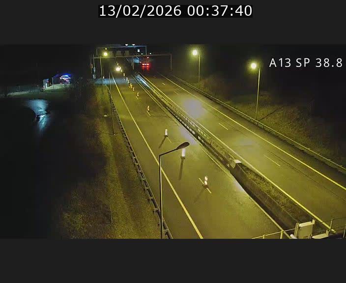 <h2>Webcam autoroute A13 à l'entrée ouest du tunnel Markusbierg à Schengen. Vue orientée vers le tunnel et l'Allemagne</h2>