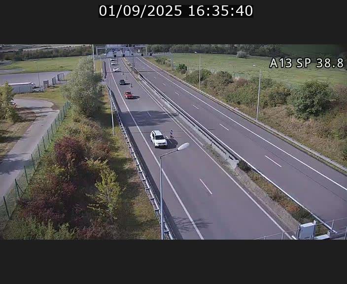 <h2>Webcam autoroute A13 à l'entrée ouest du tunnel Markusbierg à Schengen. Vue orientée vers le tunnel et l'Allemagne</h2>