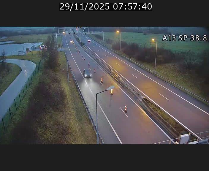 <h2>Webcam autoroute A13 à l'entrée ouest du tunnel Markusbierg à Schengen. Vue orientée vers le tunnel et l'Allemagne</h2>