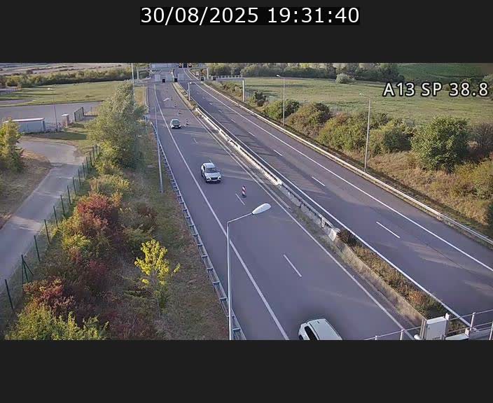 <h2>Webcam autoroute A13 à l'entrée ouest du tunnel Markusbierg à Schengen. Vue orientée vers le tunnel et l'Allemagne</h2>