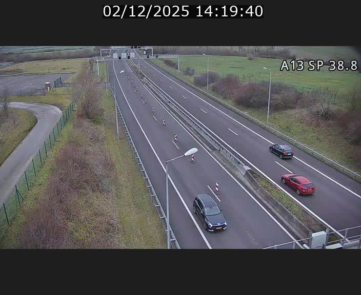 <h2>Webcam autoroute A13 à l'entrée ouest du tunnel Markusbierg à Schengen. Vue orientée vers le tunnel et l'Allemagne</h2>