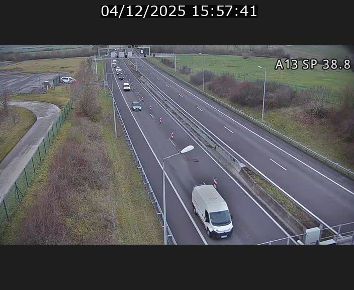 <h2>Webcam autoroute A13 à l'entrée ouest du tunnel Markusbierg à Schengen. Vue orientée vers le tunnel et l'Allemagne</h2>