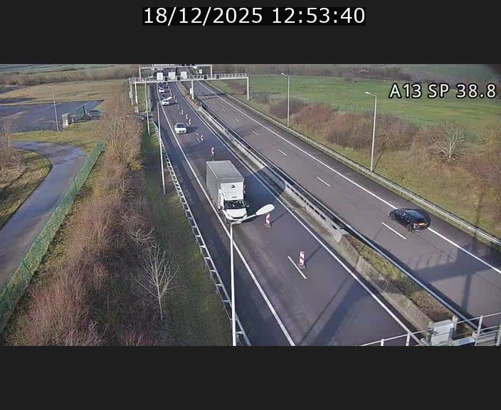 <h2>Webcam autoroute A13 à l'entrée ouest du tunnel Markusbierg à Schengen. Vue orientée vers le tunnel et l'Allemagne</h2>