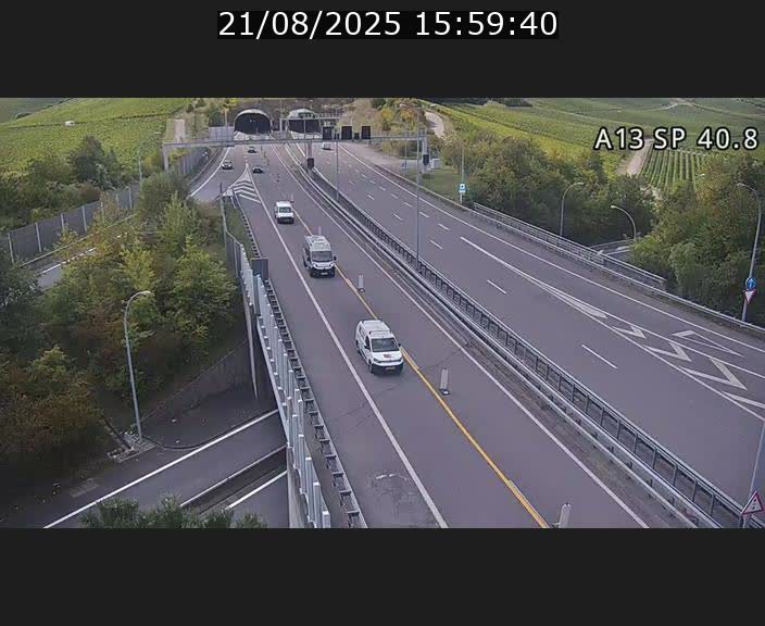 <h2>Webcam avec vue sur l'entrée côté allemand du tunnel Markusbierg à Schengen. Vue orientée vers le tunnel et Bettembourg</h2>