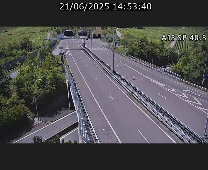 <h2>Webcam avec vue sur l'entrée côté allemand du tunnel Markusbierg à Schengen. Vue orientée vers le tunnel et Bettembourg</h2>