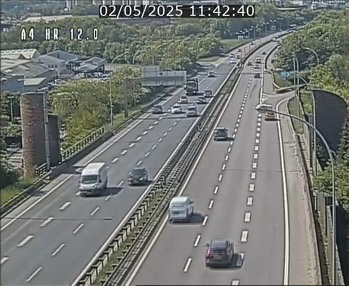 Traffic live webcam Luxembourg Jonction Foetz - A4 - BK 12.0 - direction Esch sur Alzette