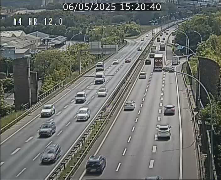 Traffic live webcam Luxembourg Jonction Foetz - A4 - BK 12.0 - direction Esch sur Alzette