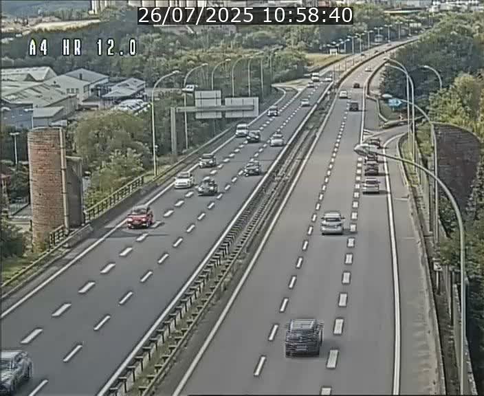 Traffic live webcam Luxembourg Jonction Foetz - A4 - BK 12.0 - direction Esch sur Alzette