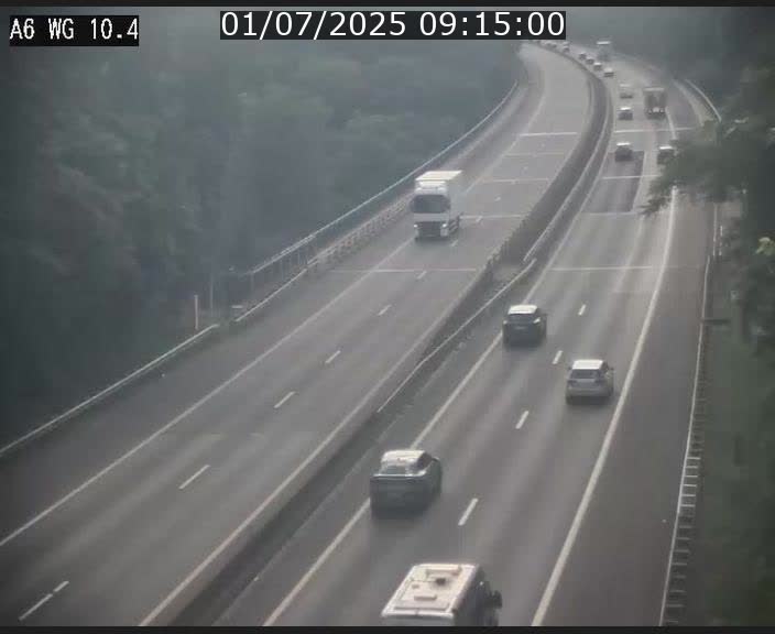 <h2>Traffic live webcam Luxembourg Mamer - A6 - BK 10.4 - direction Luxembourg/France/Allemagne</h2>